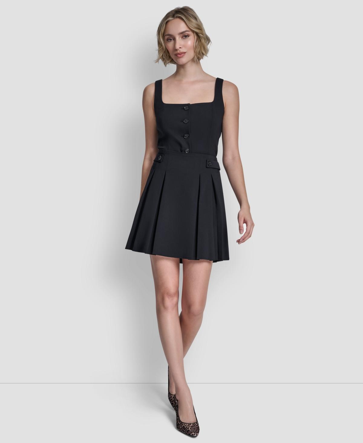 DKNY Pleated Mini Skirt in Black | Lyst