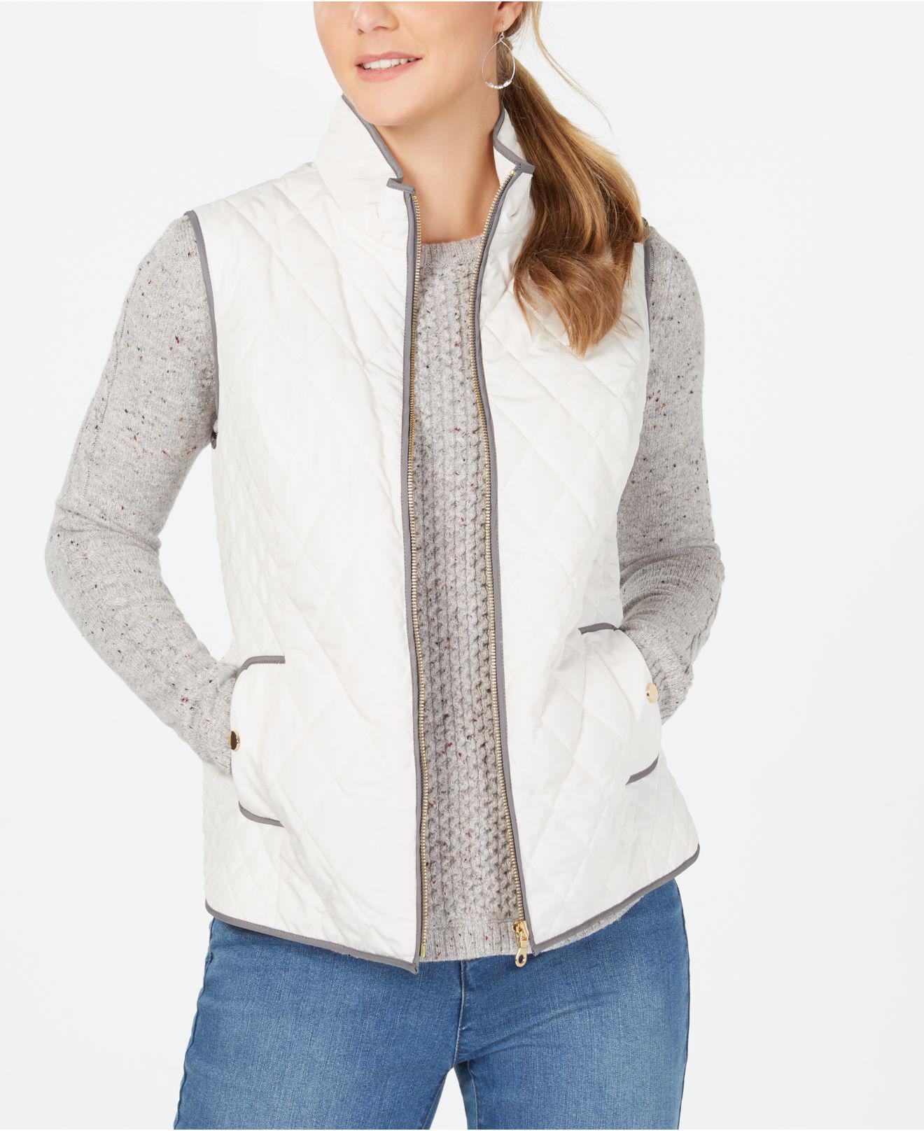 Download Charter Club Synthetic Petite Quilted Mock-neck Vest ...