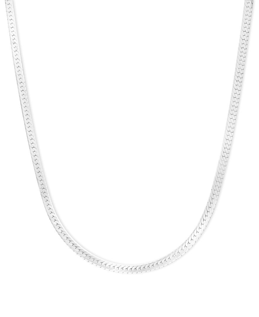 Macy's 14k White Gold Necklace, 18" Flat Herringbone Chain Lyst