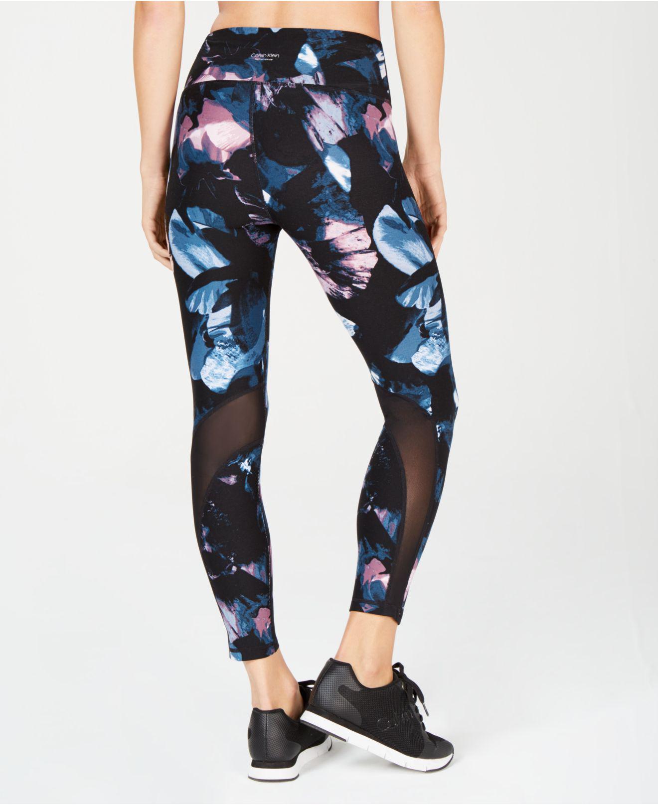 Calvin Klein Synthetic Performance Printed High-rise Compression Leggings in Blue - Lyst