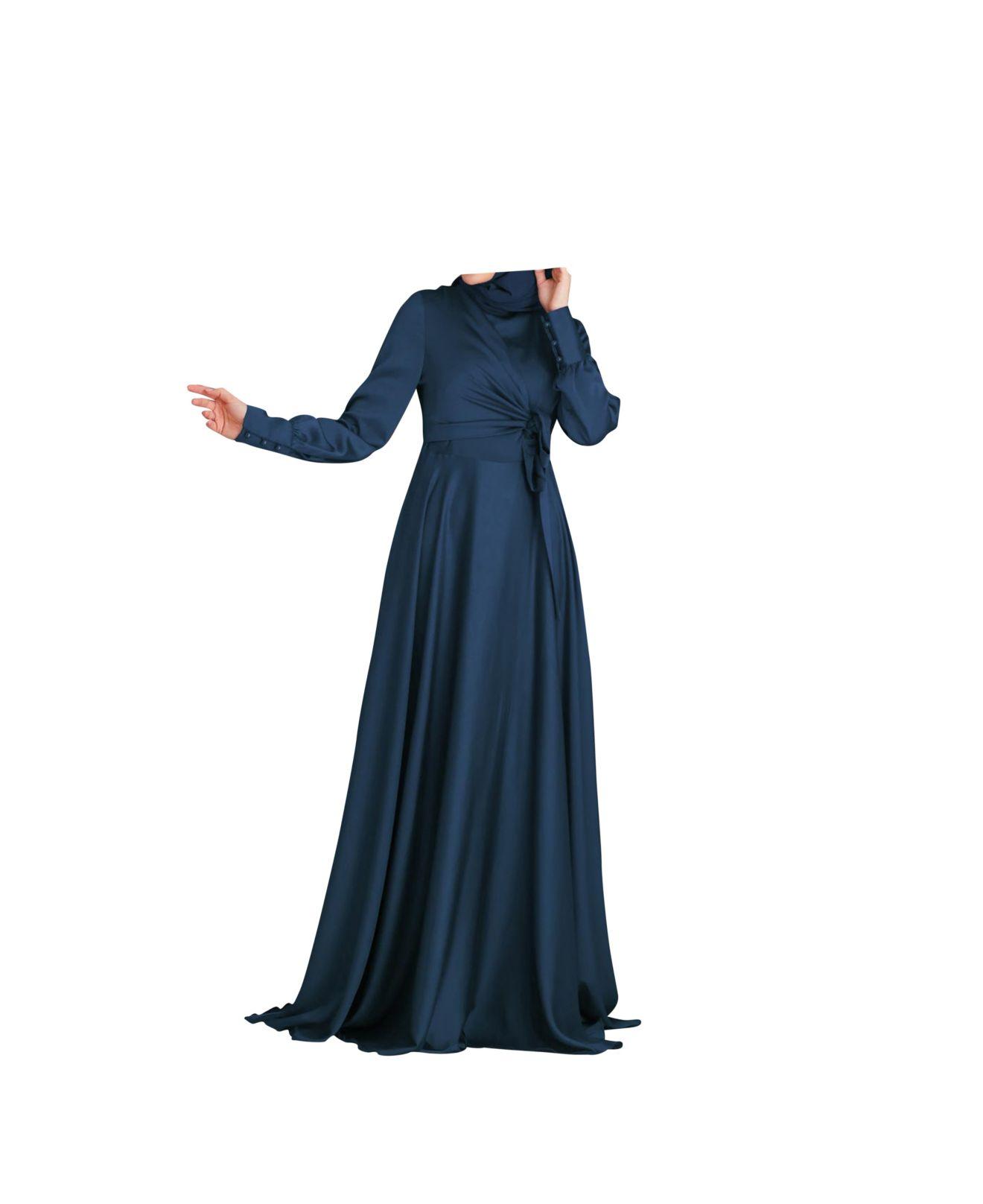 Urban Modesty Daina Side Knot Dress in Blue | Lyst