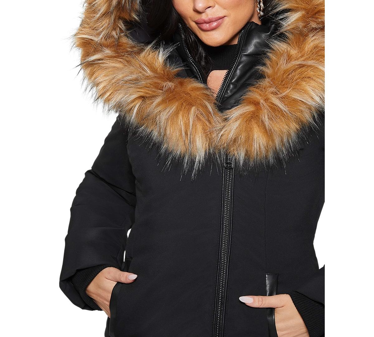 Guess puffer coat with faux fur hood new arrivals