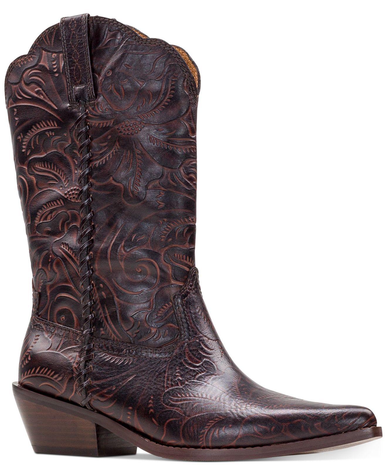 Patricia Nash Leather Bergamo Western Midshaft Boots in Brown Lyst