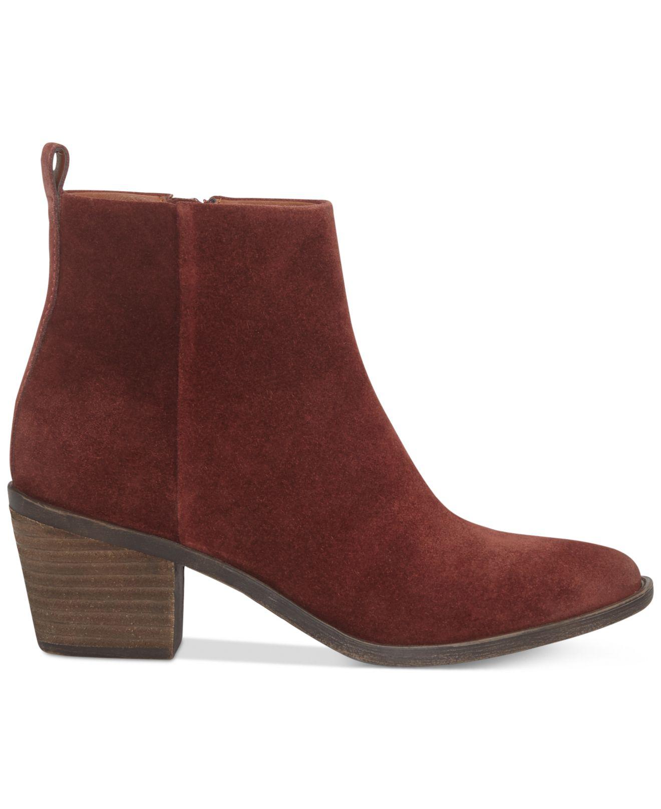 Lucky Brand Suede Women's Natania Booties in Brown - Lyst