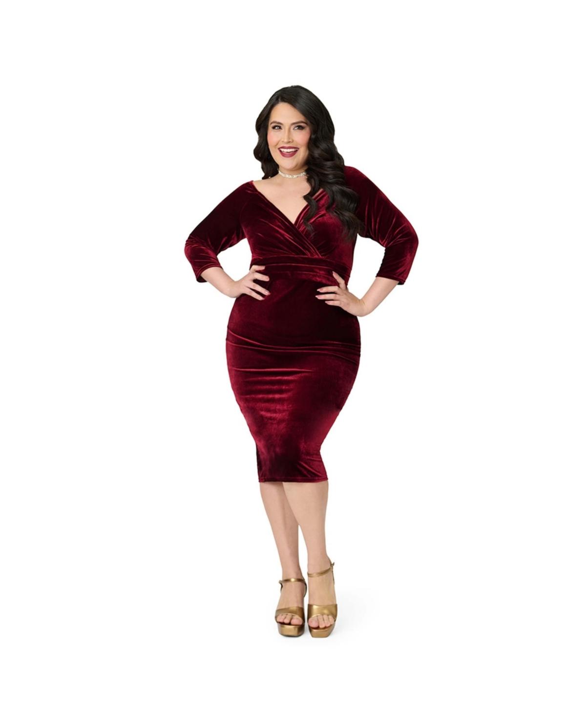 Unique Vintage Plus Size Shailene Pencil Dress in Red | Lyst