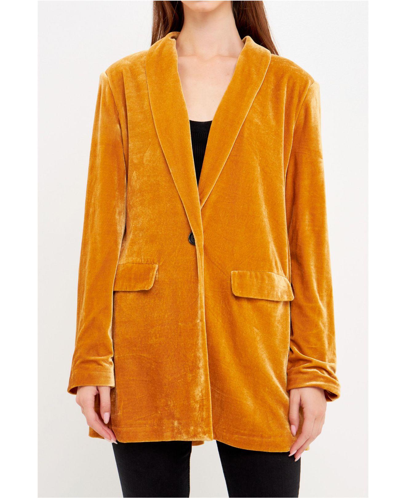 Endless Rose Velvet Blazer in Orange Lyst