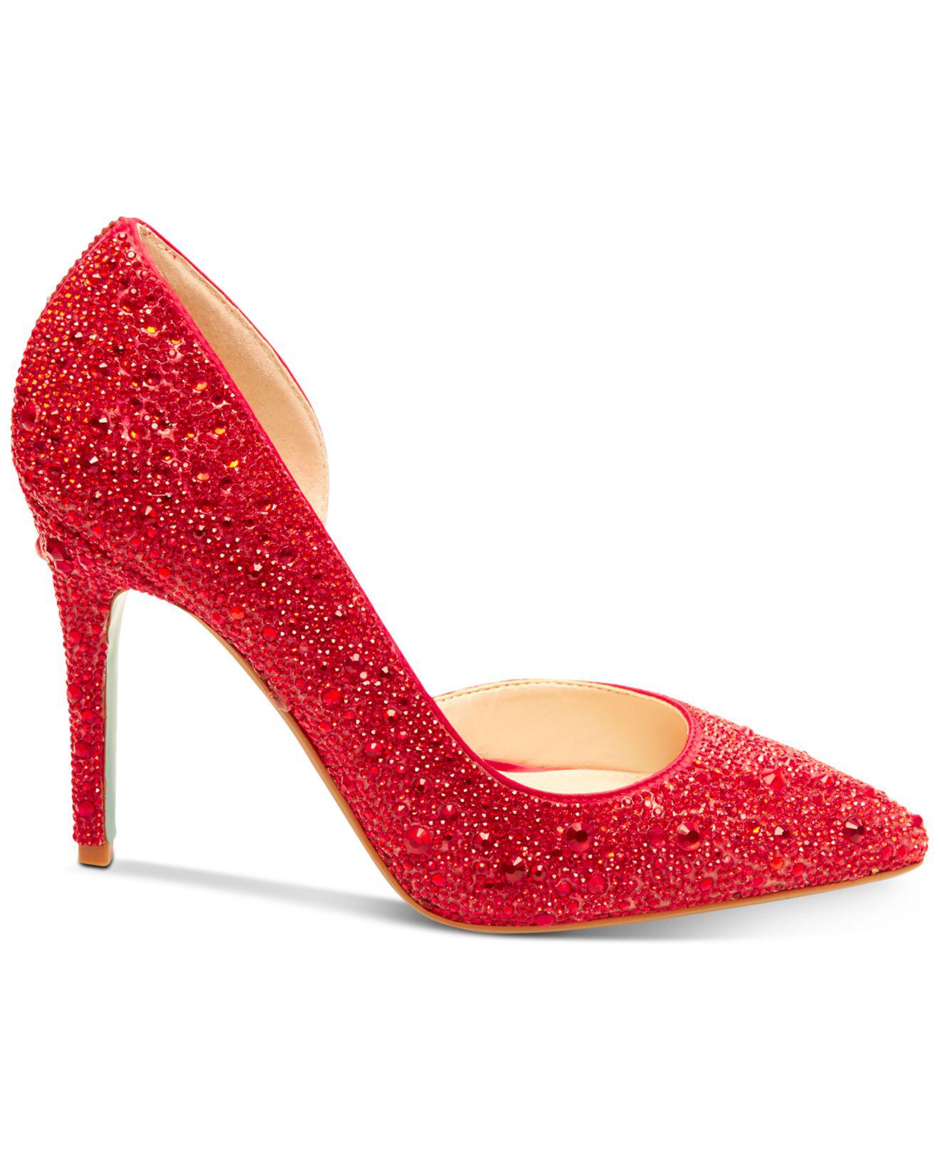Betsey Johnson Synthetic Hazil Evening Pumps in Red - Lyst