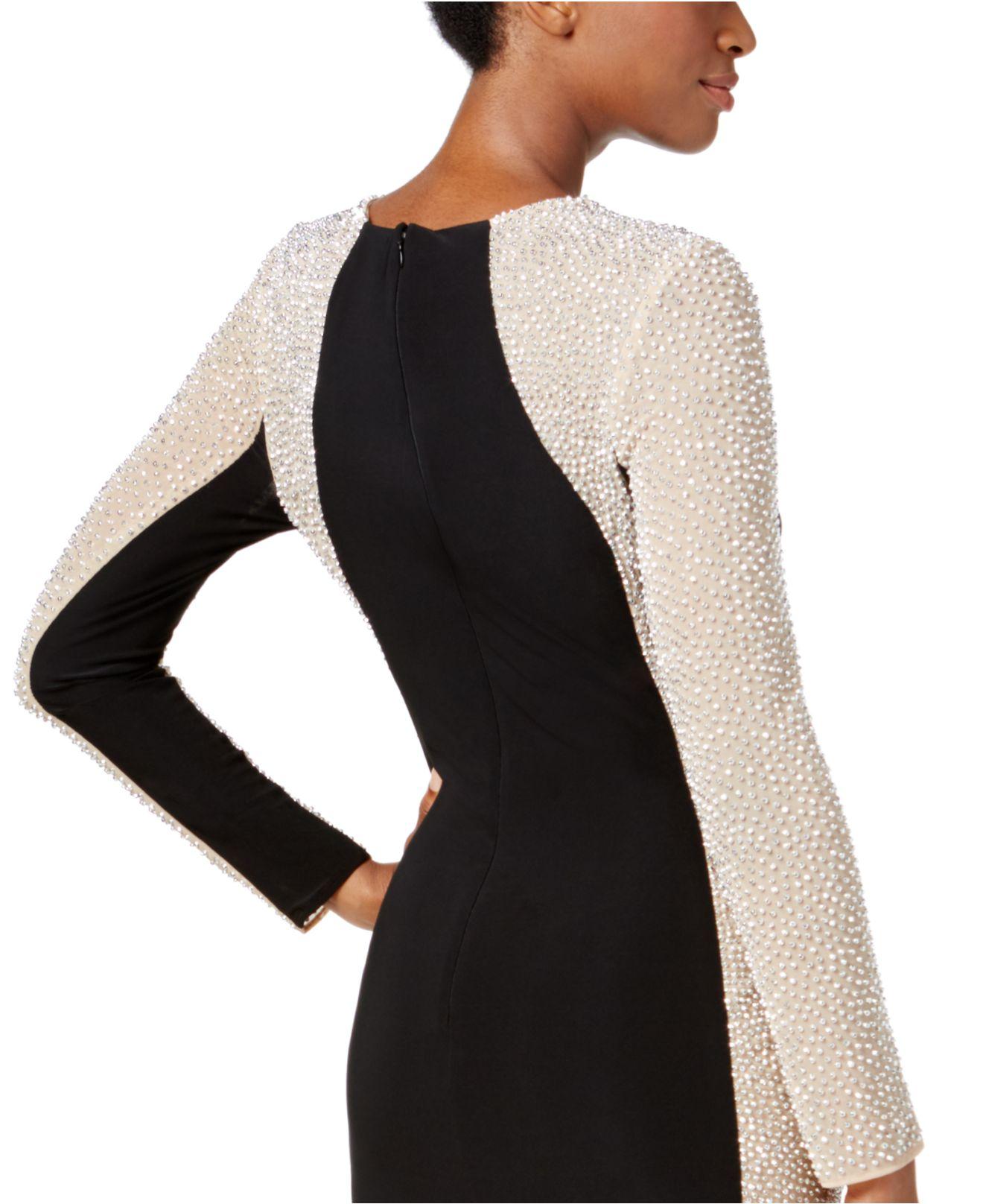 Xscape Rhinestone Illusion Gown in Black | Lyst
