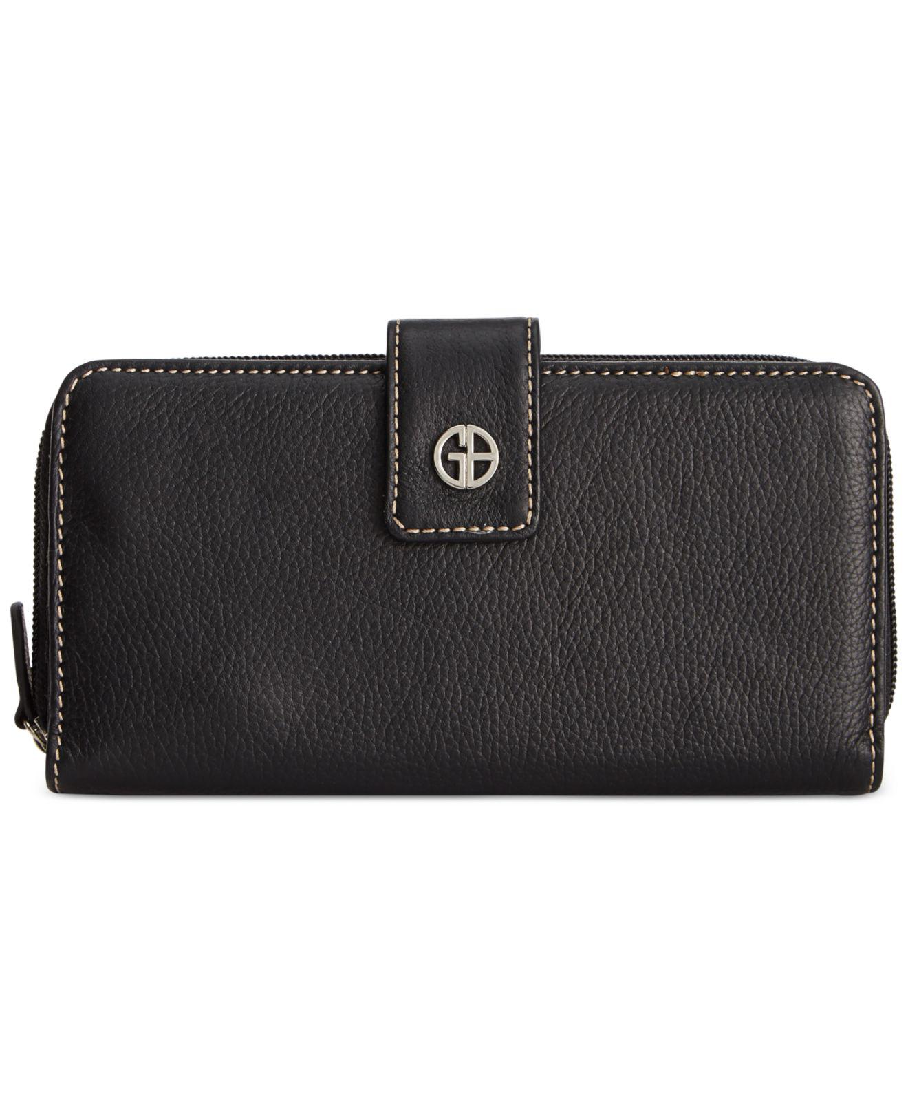 Giani Bernini Softy Leather All-in-one Wallet in Black/Silver (Black ...