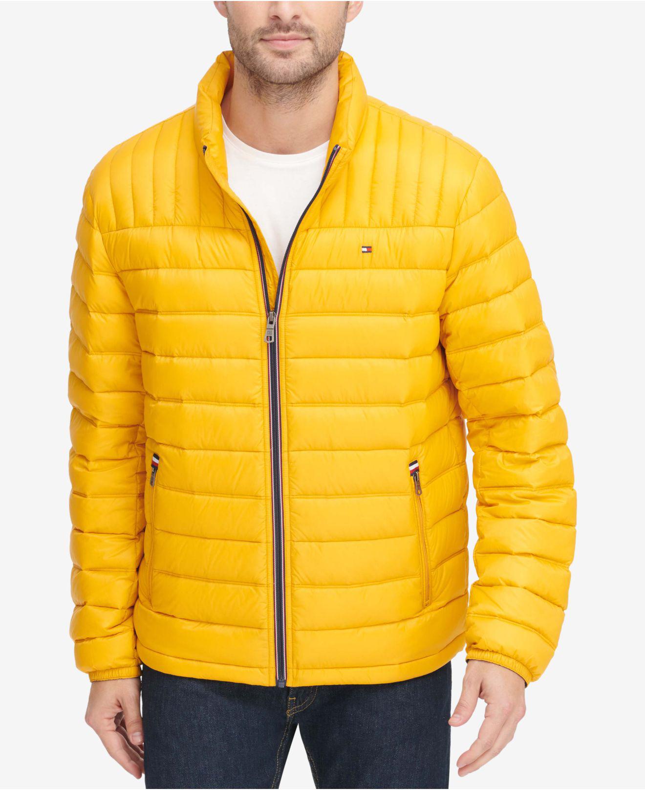 tommy hilfiger bubble coat yellow