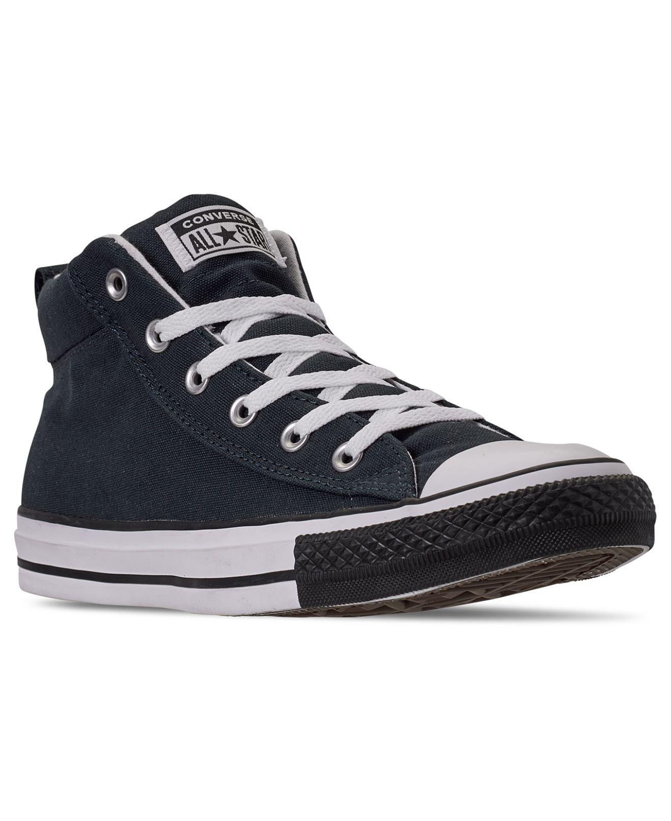Converse Chuck Taylor Street Mid Black Toe Casual Sneakers From Finish Line for Men Lyst