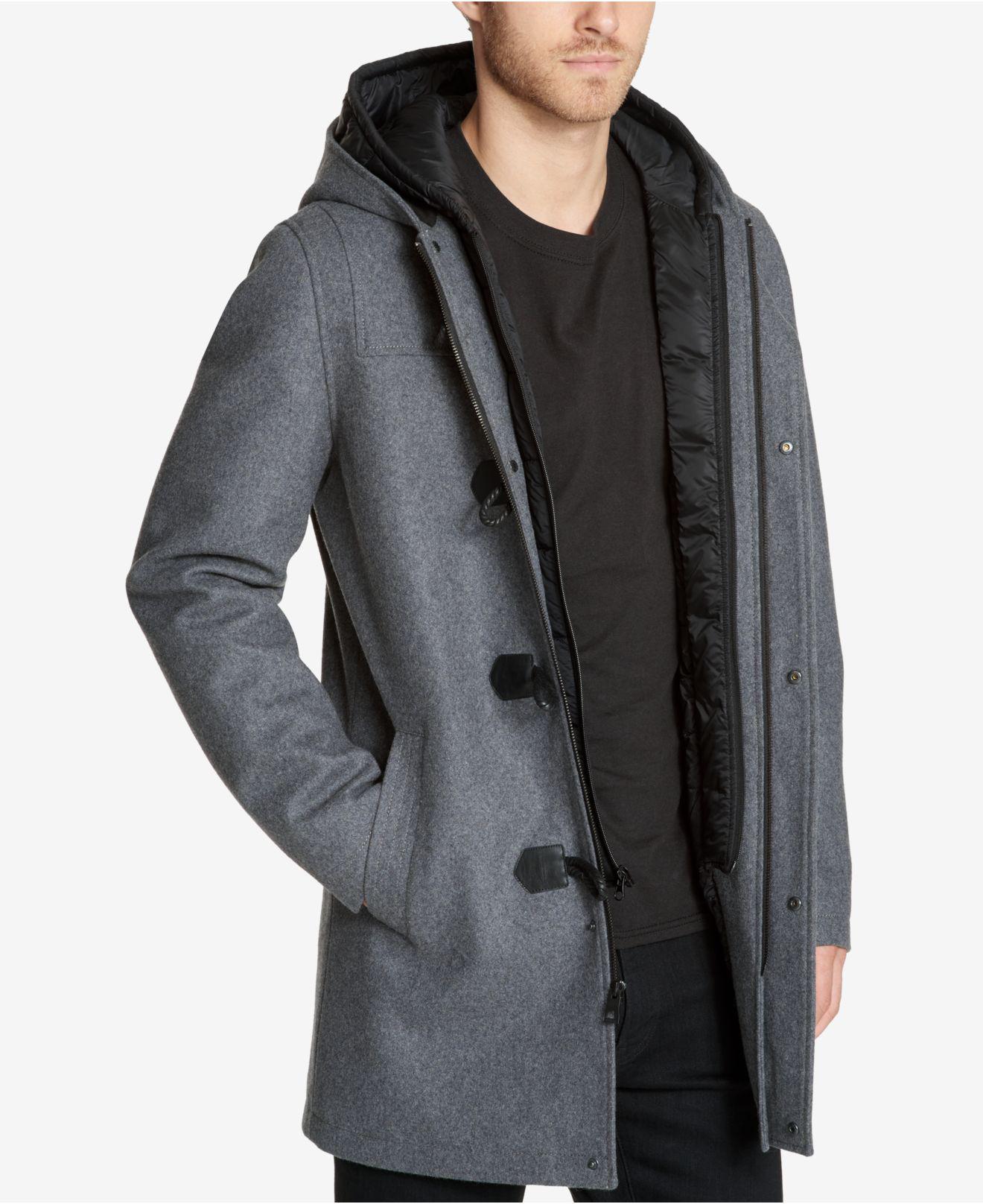 guess hooded toggle coat