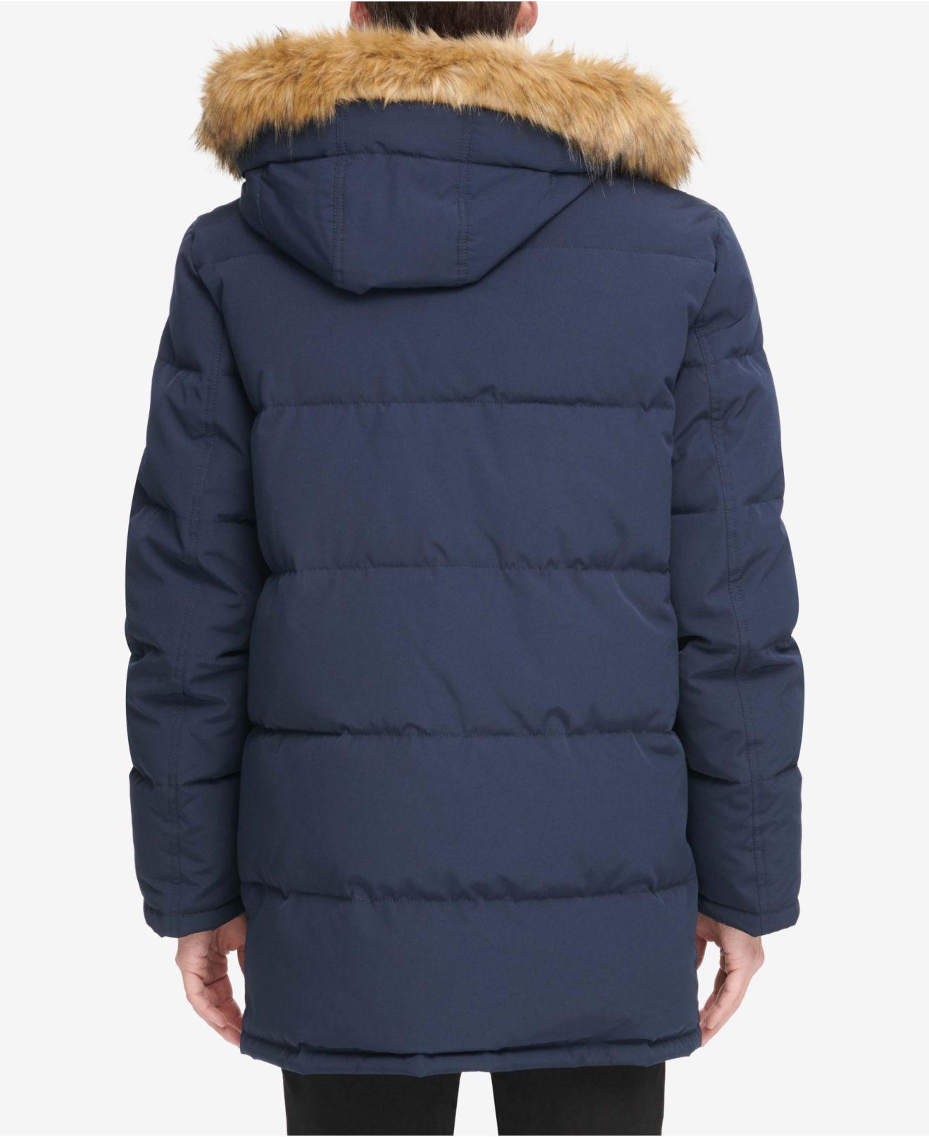 Tommy Hilfiger Long Snorkel Coat in Navy (Blue) for Men Lyst