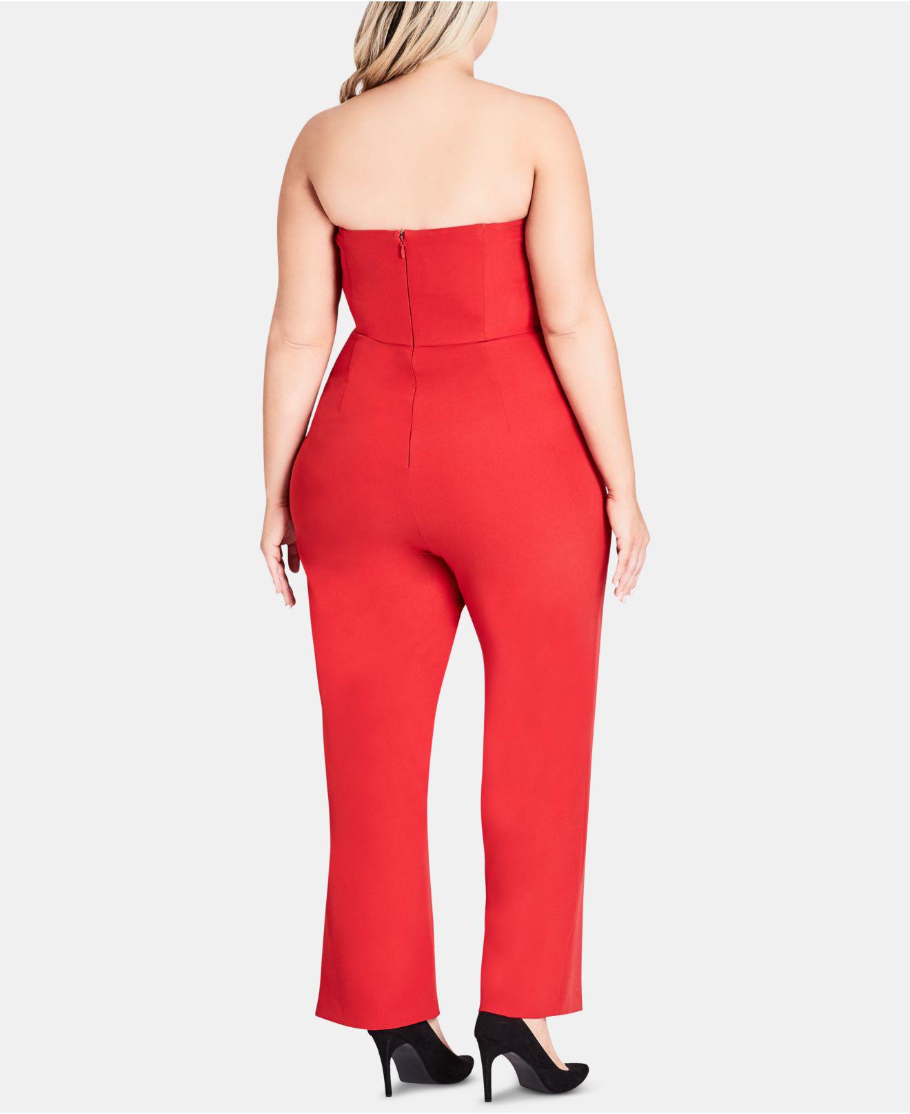 city chic red jumpsuit