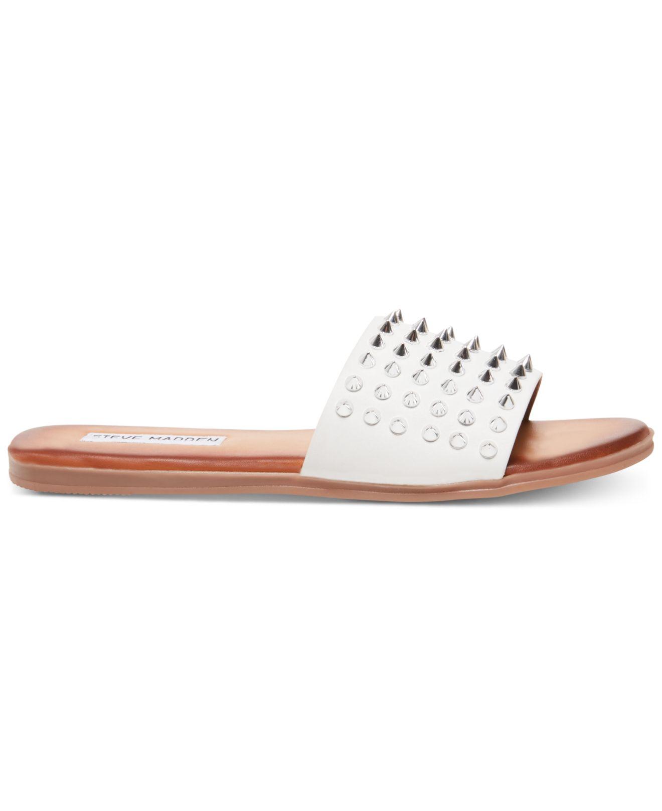 steve madden white studded sandals