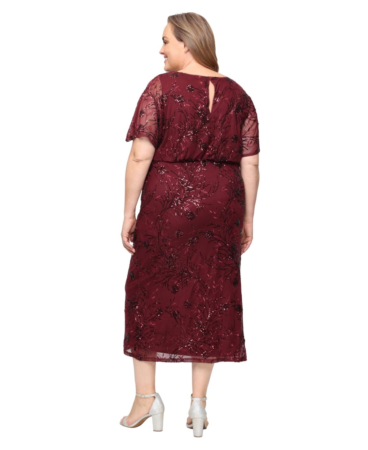Sl Fashions Plus Size Round-neck Blouson Sequin Dress in Green | Lyst Sl Fashions Plus Size Round-neck Blouson Sequin Dress in Green | Lyst