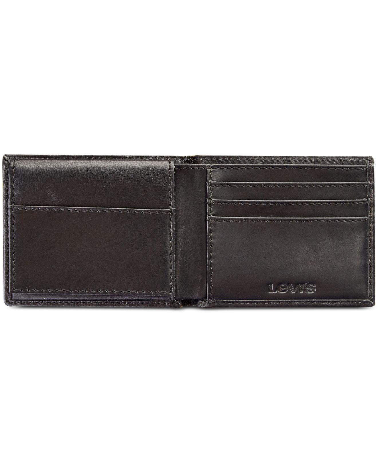 Levi's Rfid Bifold Leather Wallet in Black for Men - Lyst