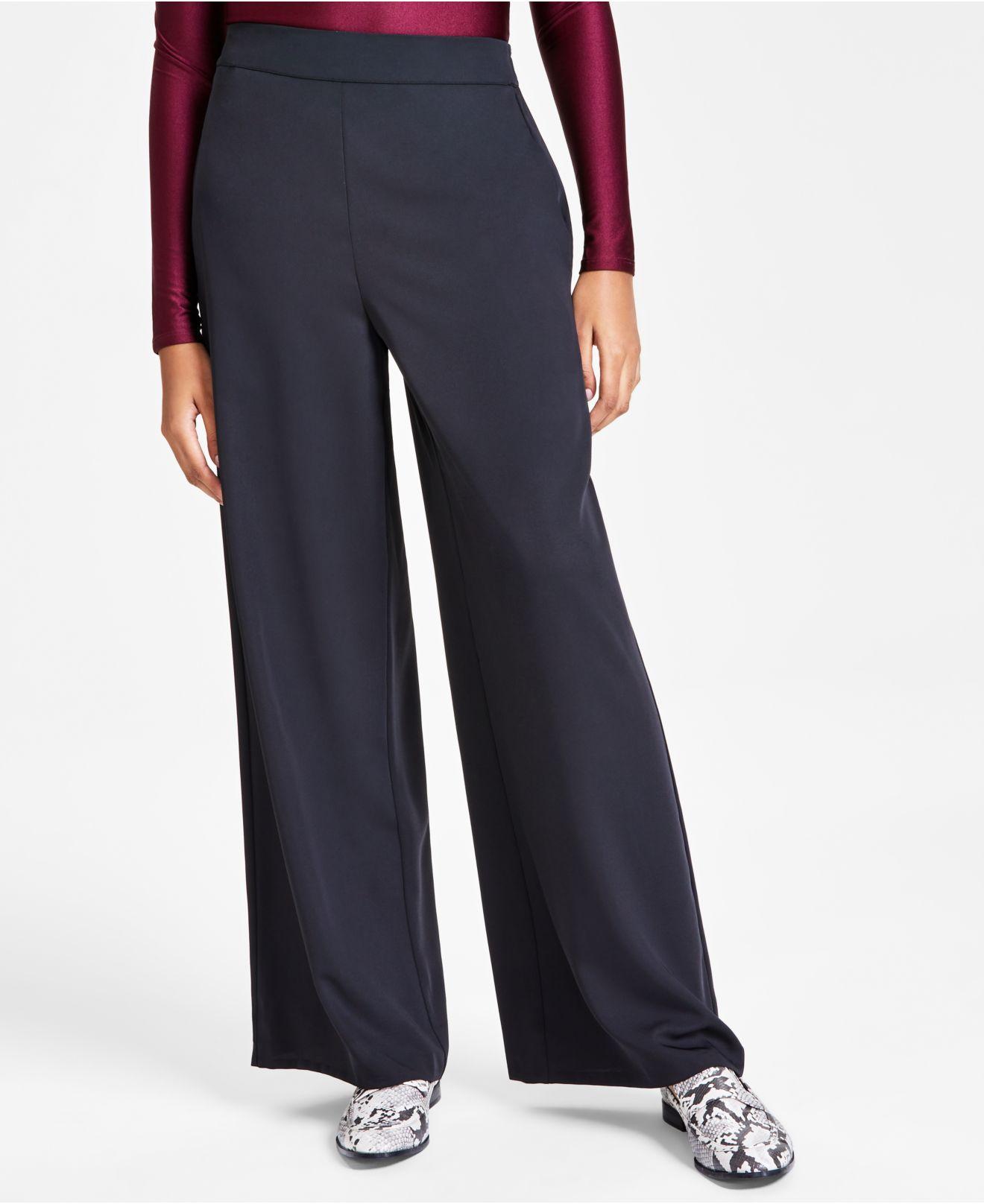 Bar Iii Woven Twill Wide-leg Pants, Created For Macy's in Blue | Lyst