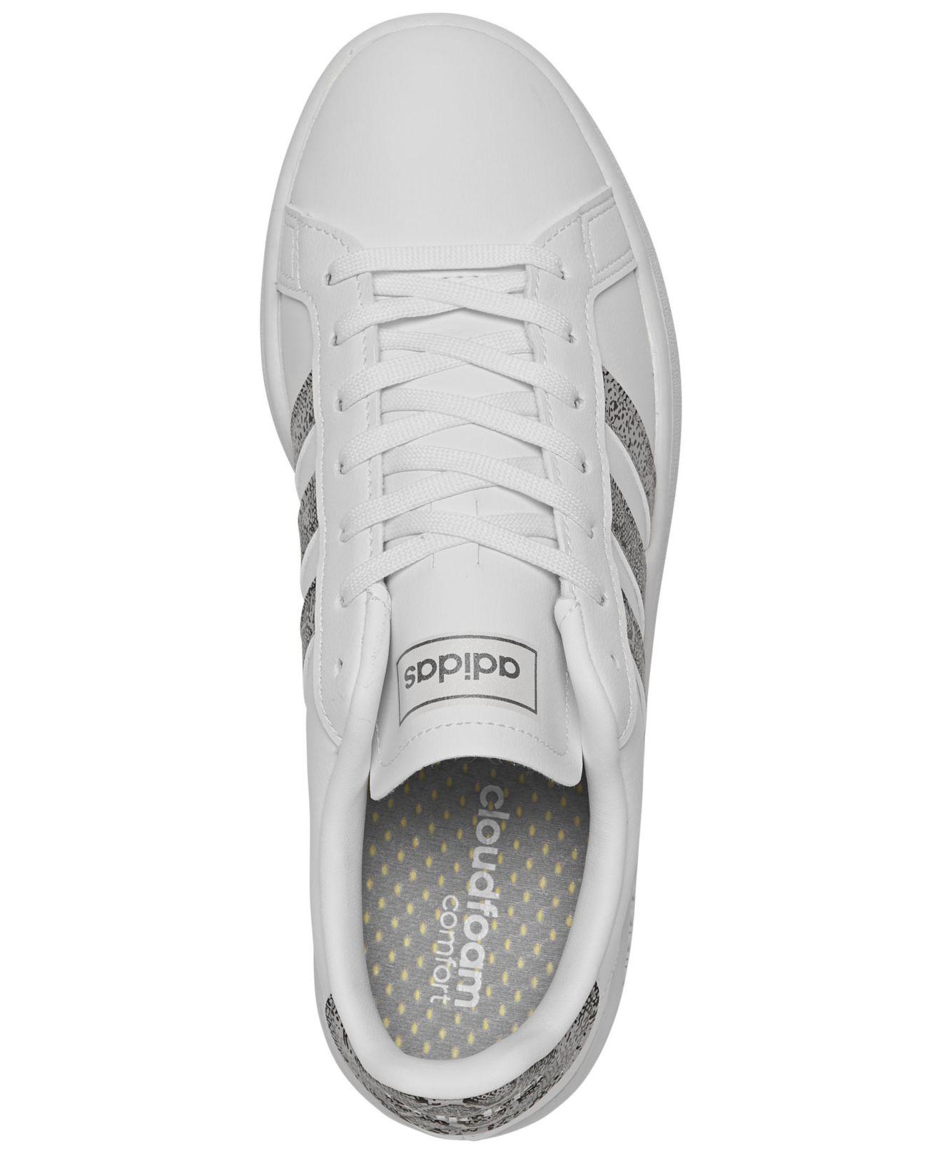 adidas Leather Originals Grand Court Snake Casual Sneakers From Finish Line  - Lyst