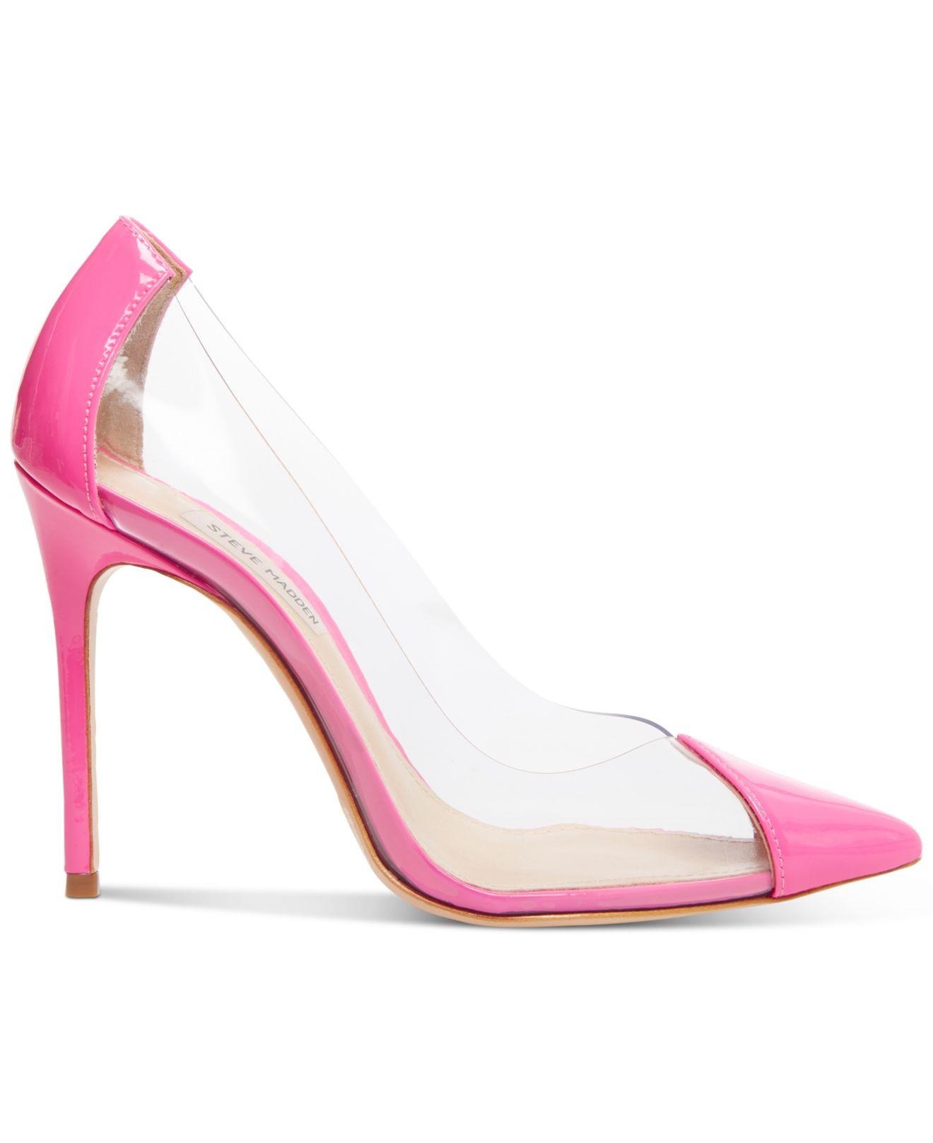 Steve Madden Malibu Clear Patent Pumps in Pink | Lyst