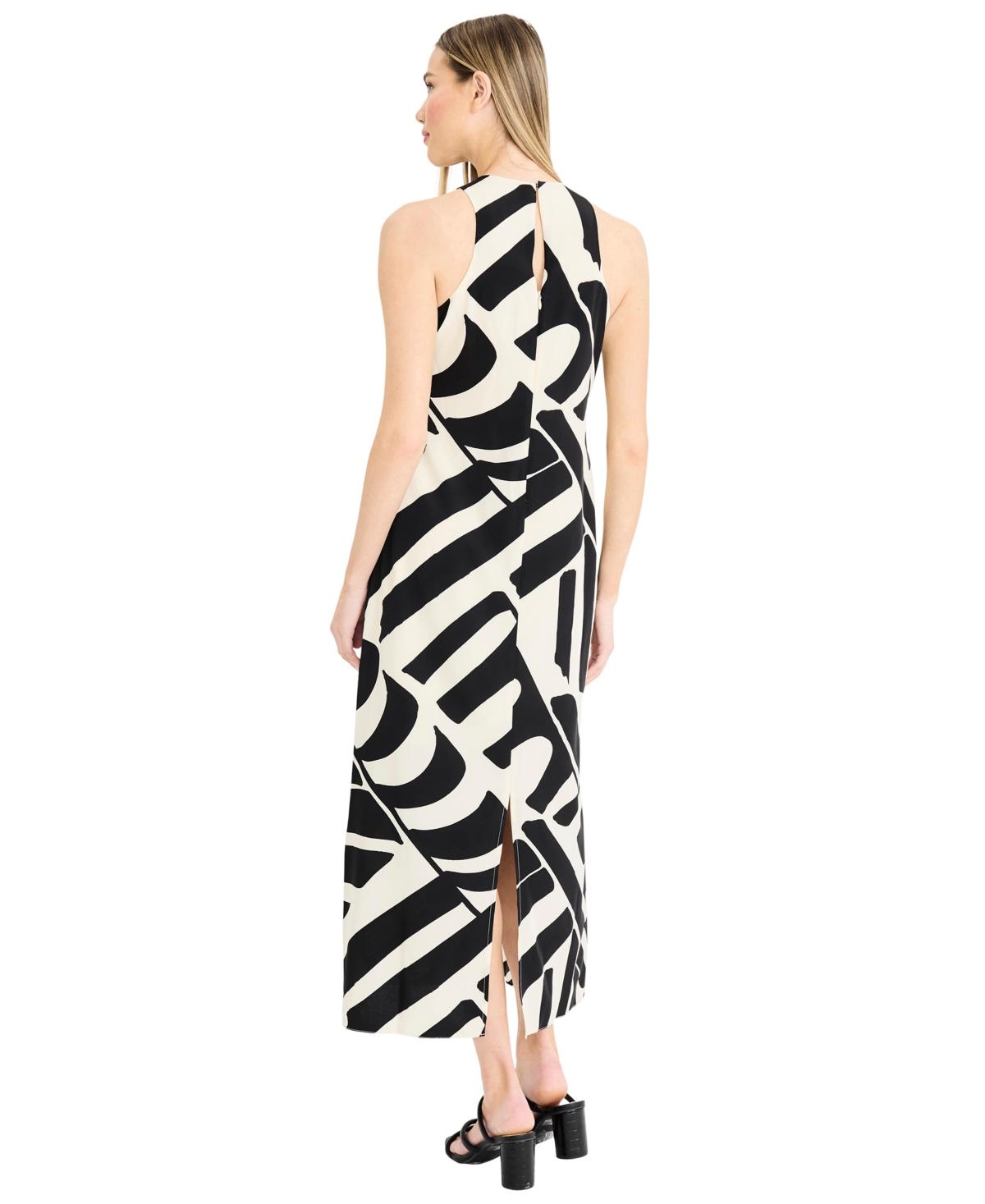 sleeveless draped front asymmetric hem dress donna morgan for maggy Donna Morgan One Shoulder Tie Waisted Draped Dress - Navy