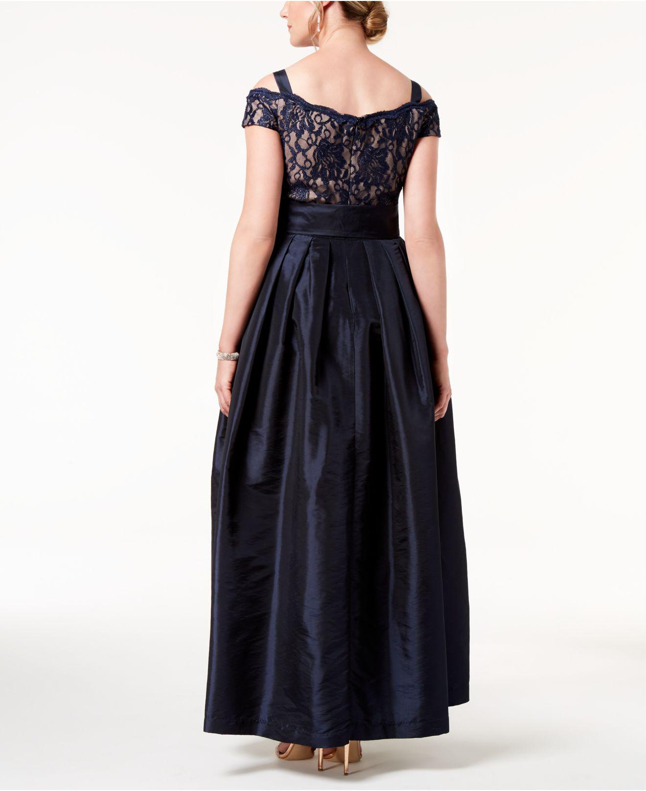r and m richards cold shoulder gown