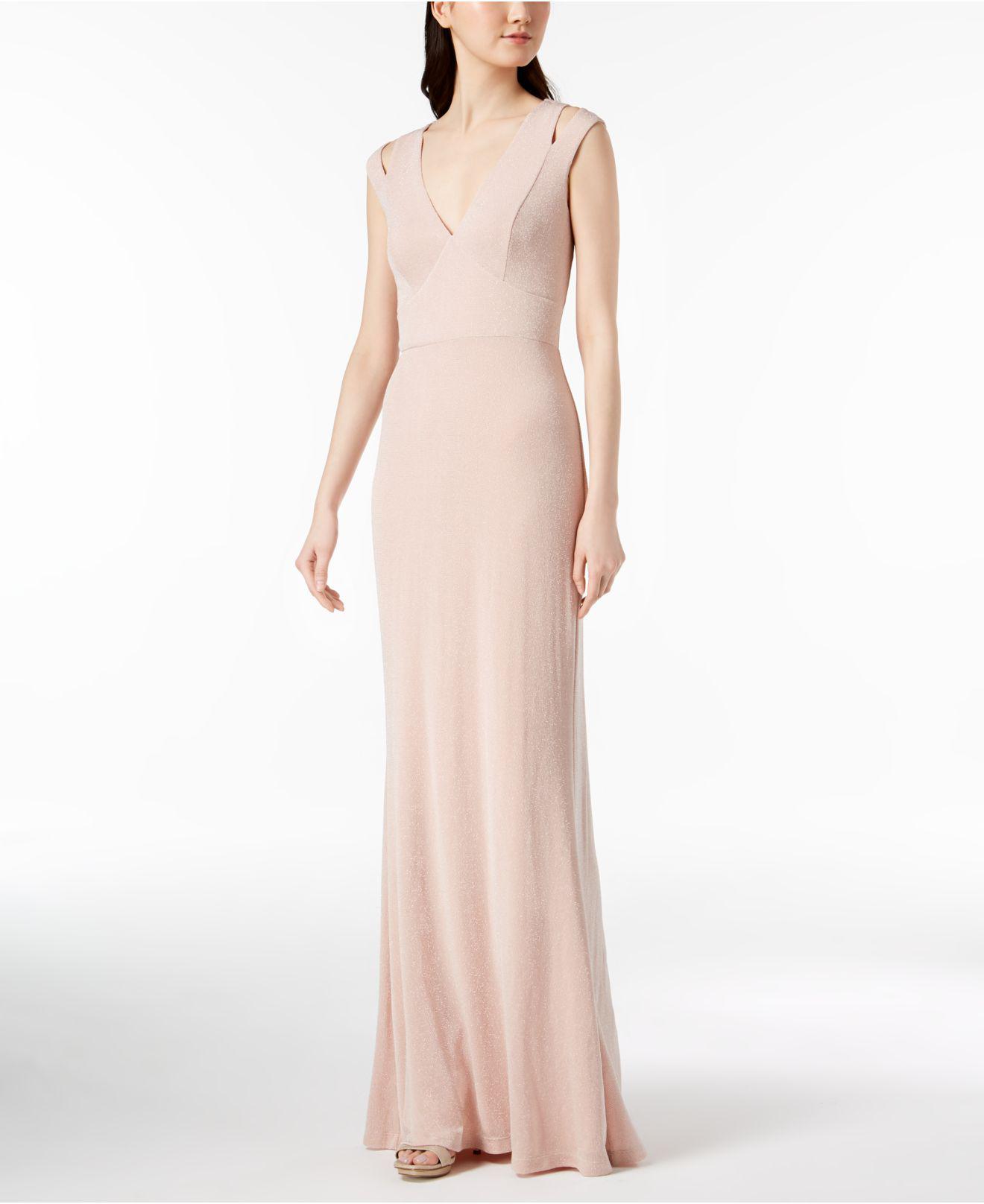 calvin klein metallic gown