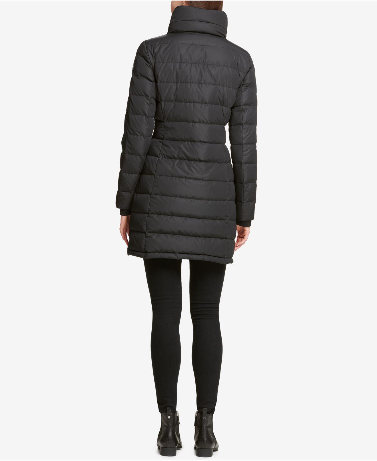 asymmetrical down coat