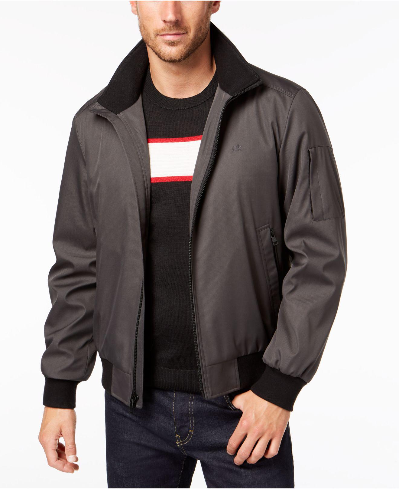 Calvin Klein Synthetic Ripstop Bomber Jacket in Gray for Men - Lyst
