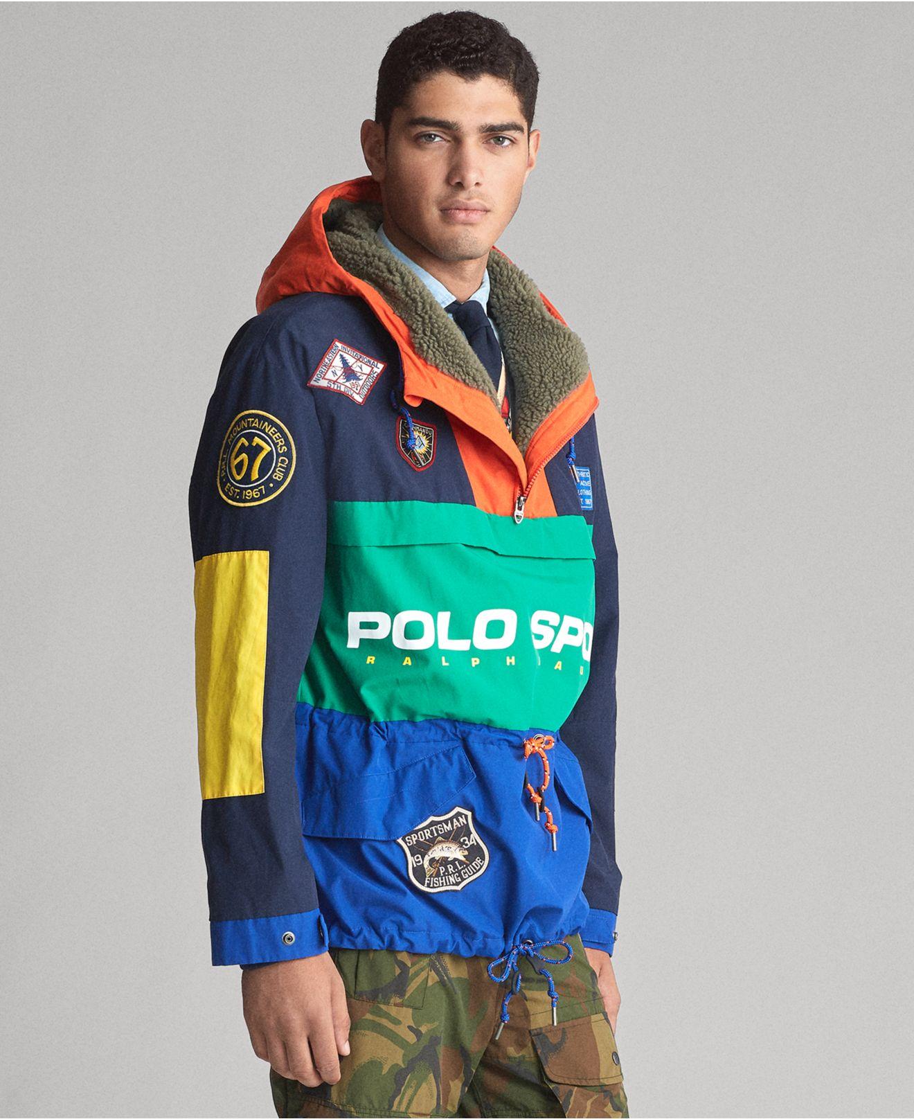 Polo Ralph Lauren Fleece Polo Sport Anorak Jacket in Blue for Men - Lyst