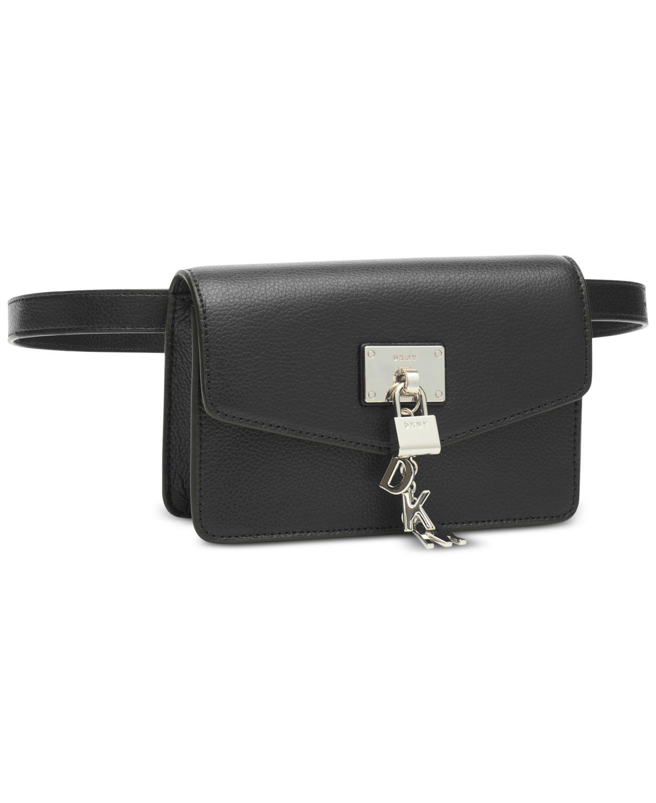 DKNY Elissa Leather Belt Bag, Created For Macy's in Black/Gold (Black) Lyst