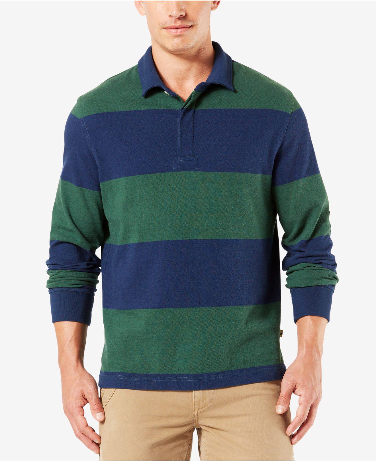 Dockers Cotton Striped Rugby Shirt in 