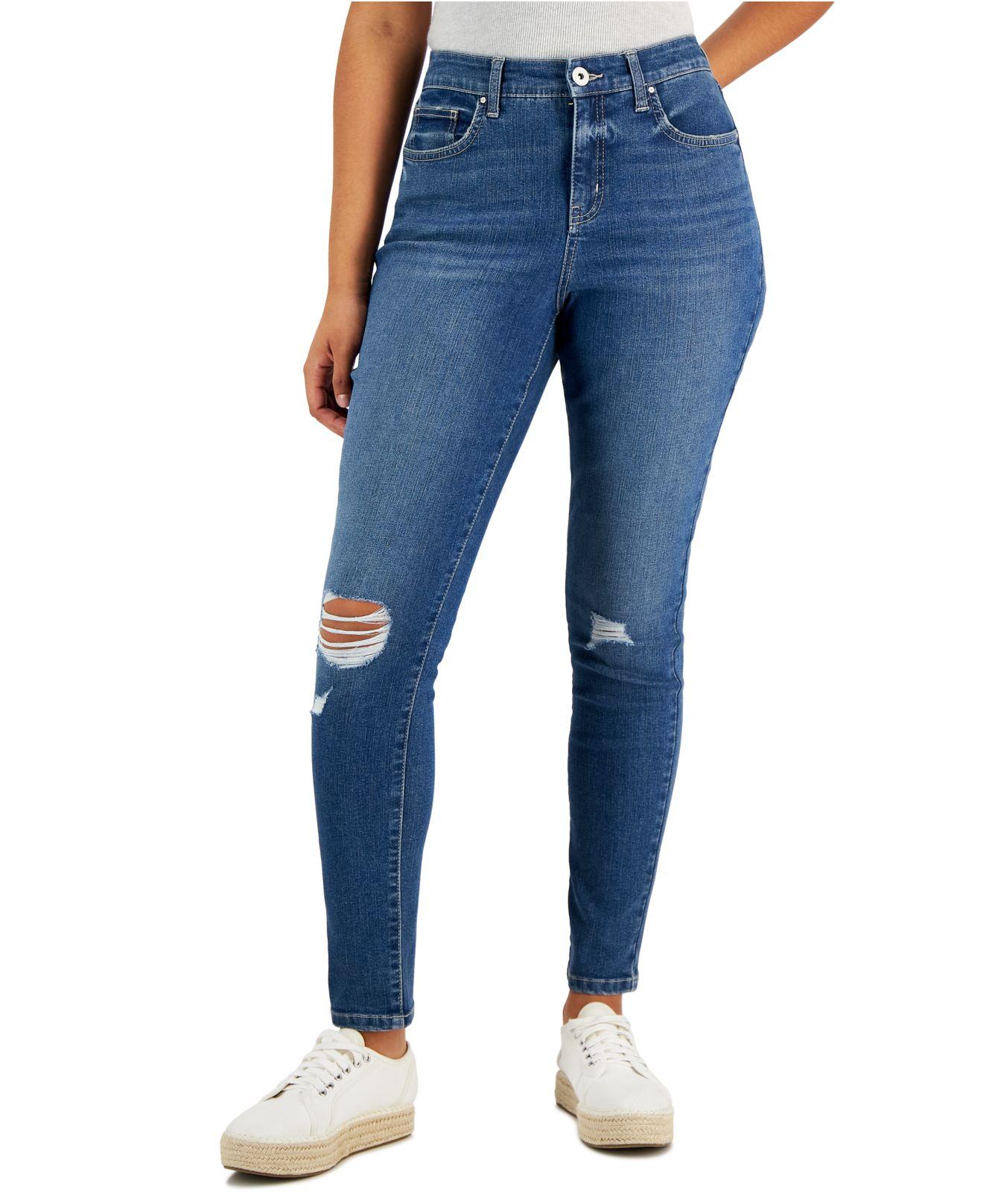 Style & Co. Mid-rise Curvy Skinny Jeans, Created For Macy's in Blue | Lyst