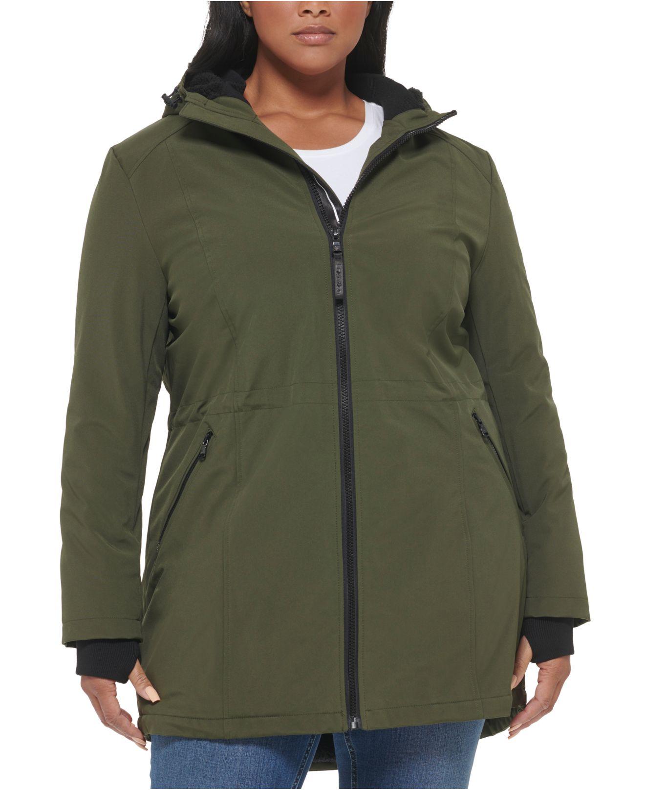 Calvin Klein Plus Size Fleece-lined Anorak Raincoat in |
