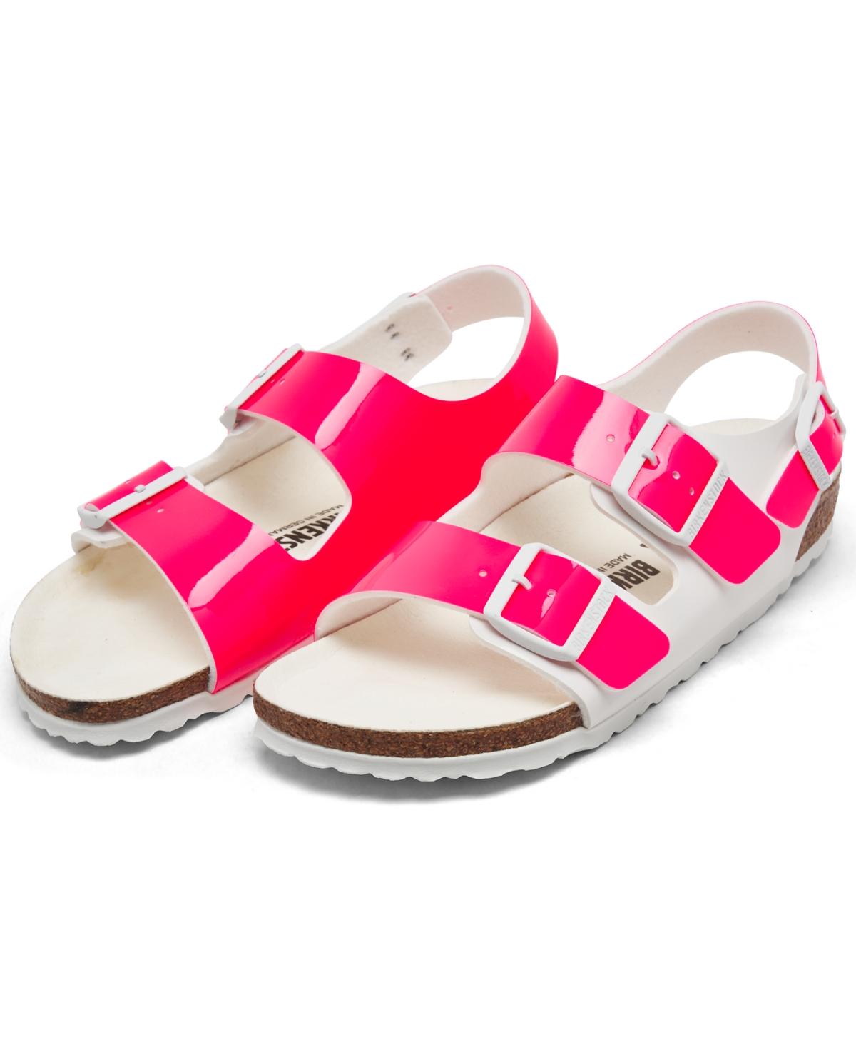Birkenstock Milano Patent Leather Birko-flor Sandals From Finish Line in  Pink | Lyst