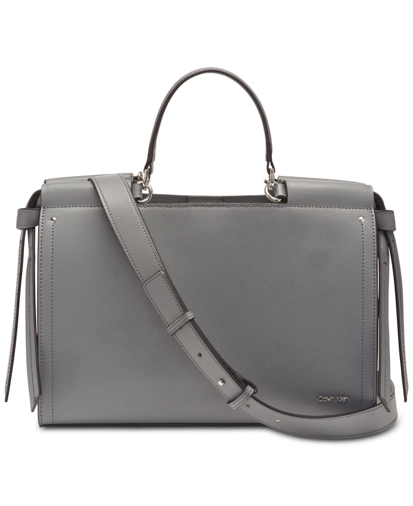 calvin klein callie pebble leather tote