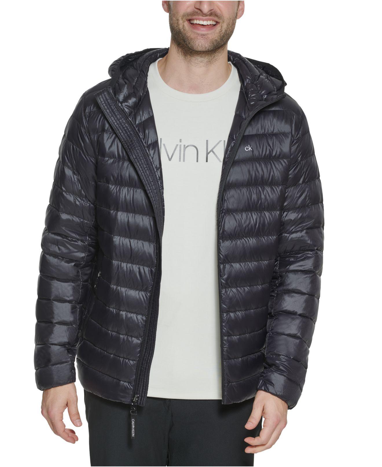 Calvin Klein Hooded Packable Down Jacket Created For Macy s in Black for Men Lyst