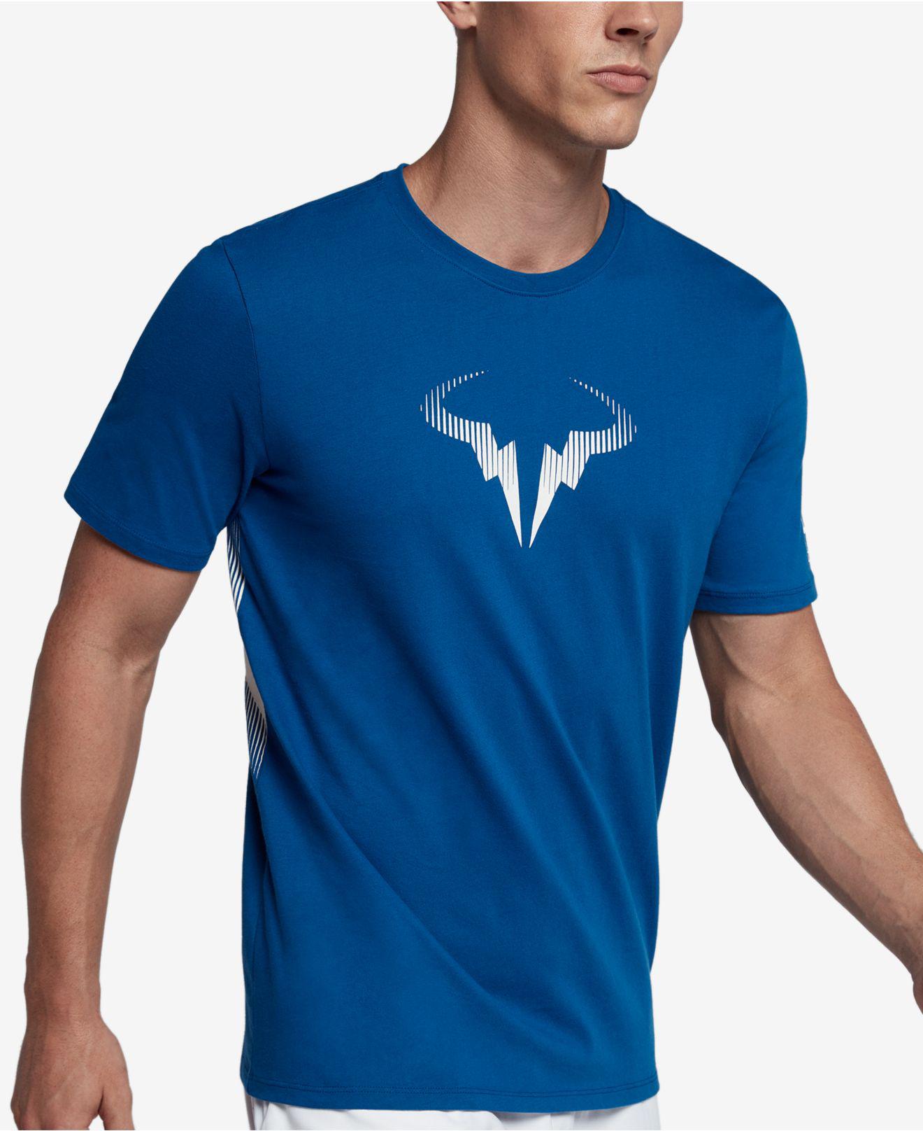 playa orquesta guión Nike Men's Rafael Nadal Logo T-shirt in Blue for Men | Lyst
