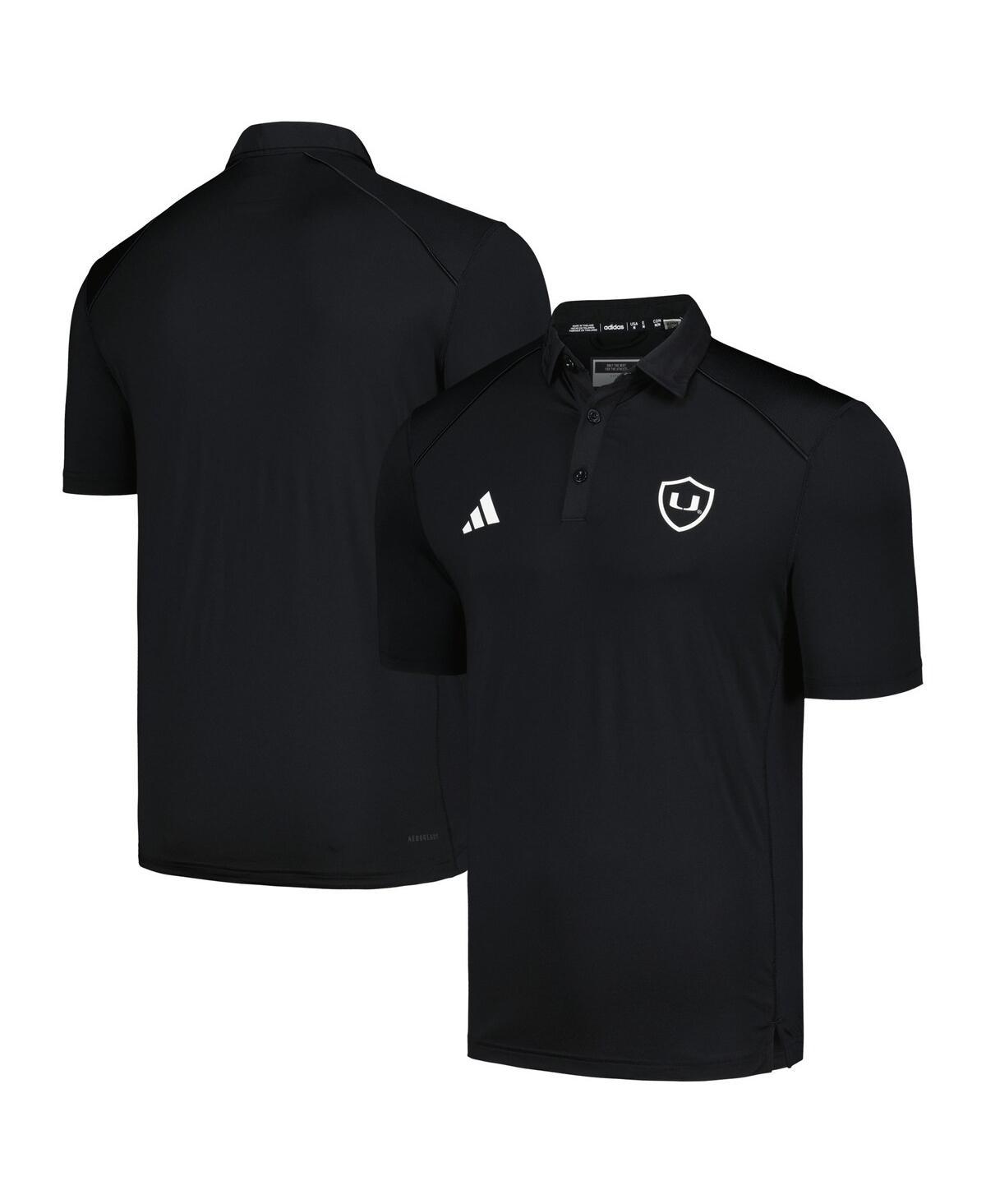 adidas Miami Hurricanes Strategy Aeroready Polo Shirt in Black for