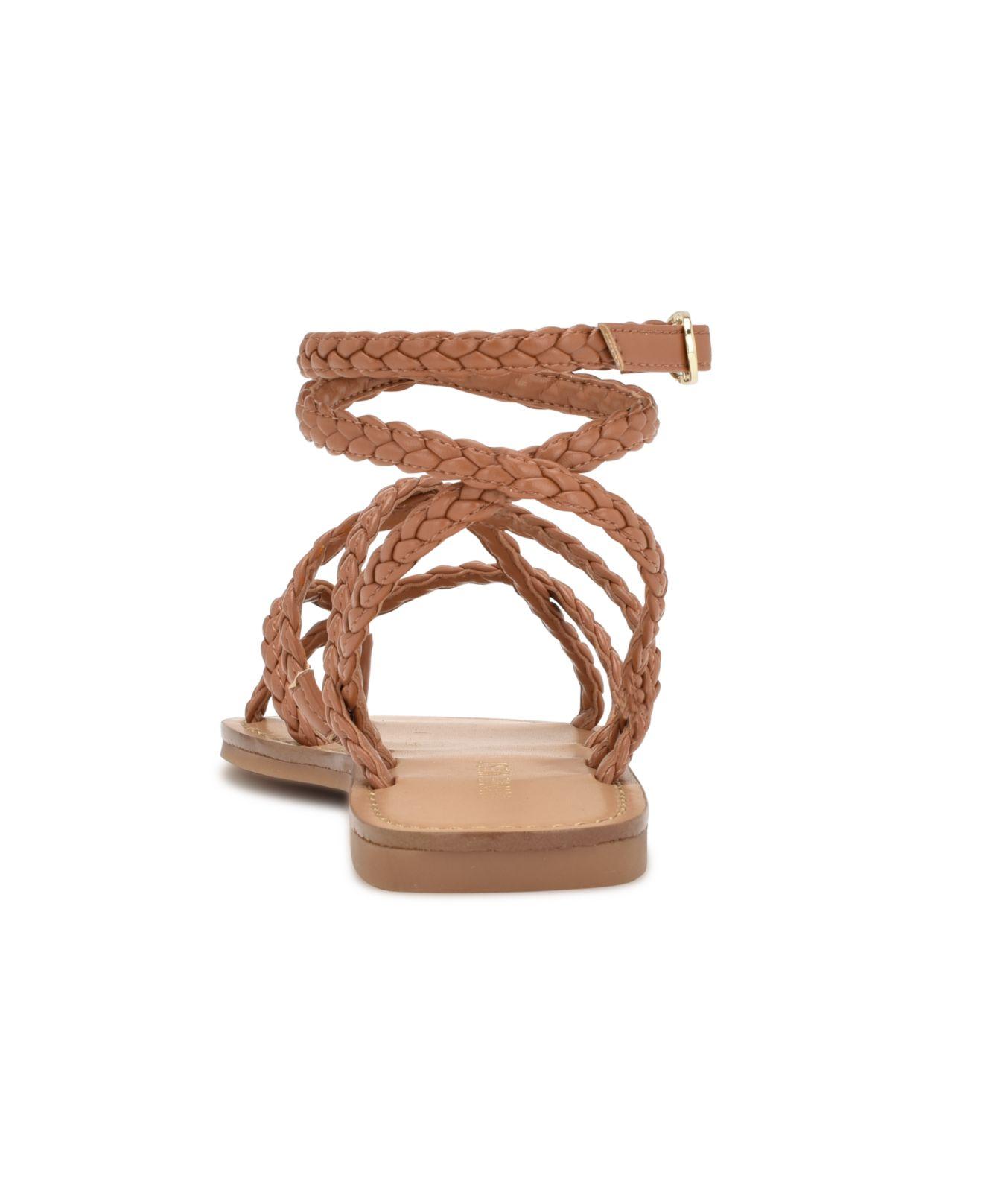 Women Flats Toe Ring Strappy Sandals Open Toe Gladiator Summer Beach Shoes  | Fruugo QA