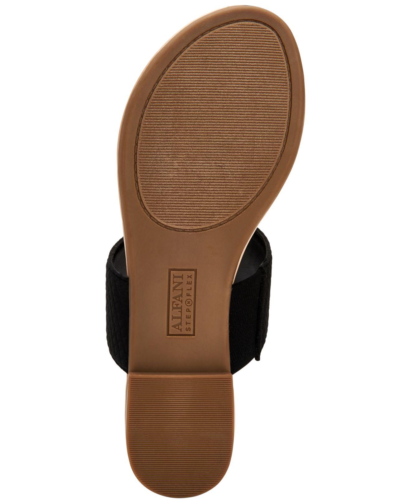Alfani Step 'n Flex Hewitt Thong Flat Sandals, Created For Macy's in Black - Lyst