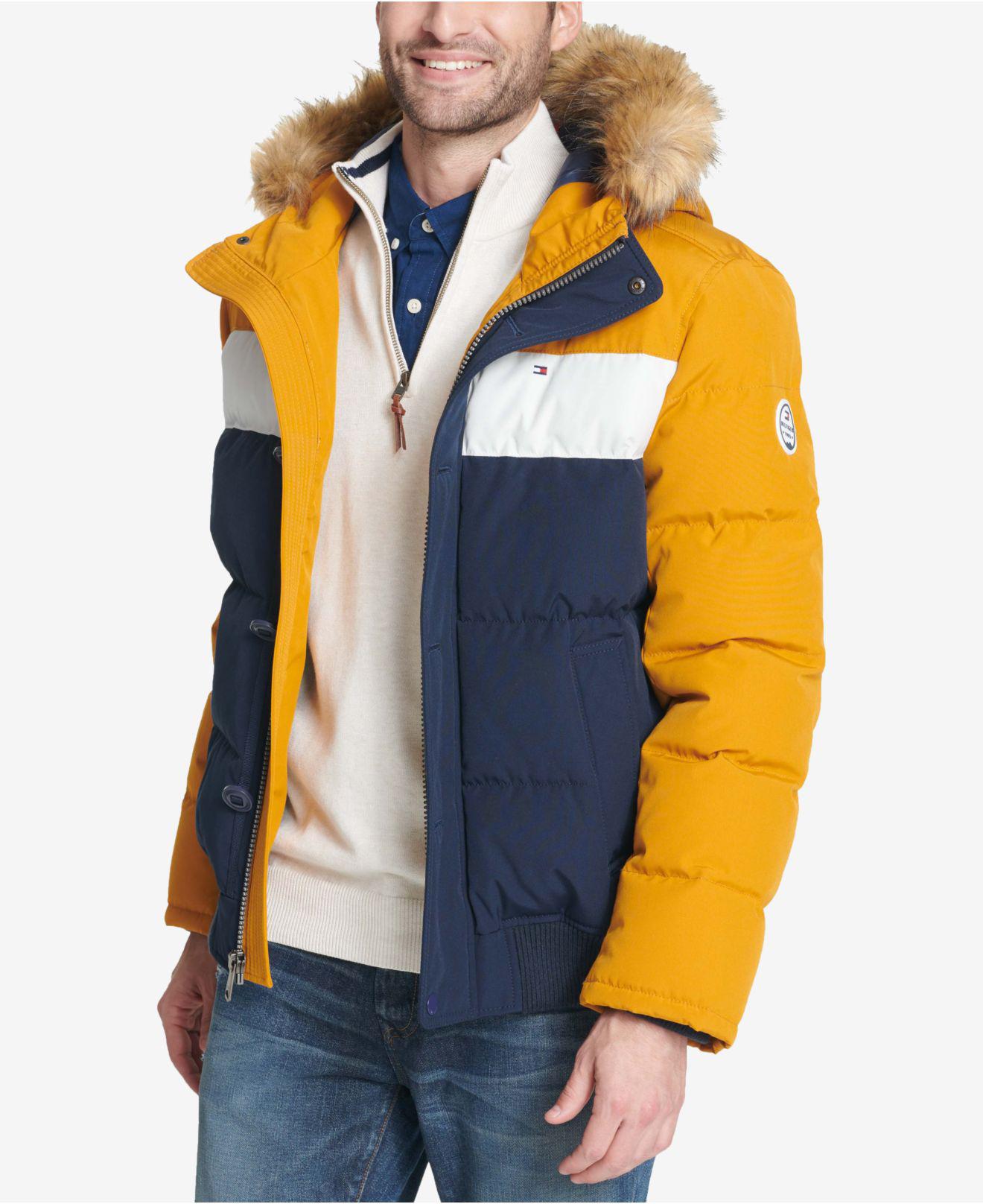 Tommy Hilfiger Short Snorkel Coat, Created For Macy's in Yellow for Men
