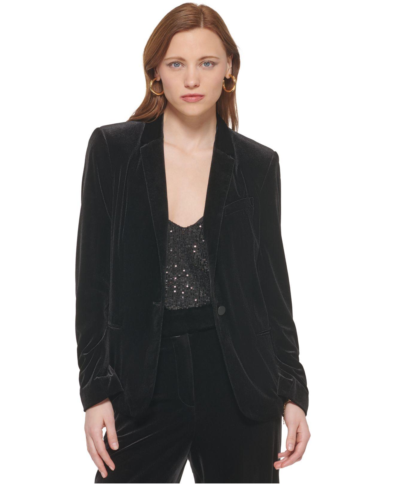 Calvin Klein Velvet Blazer in Black Lyst