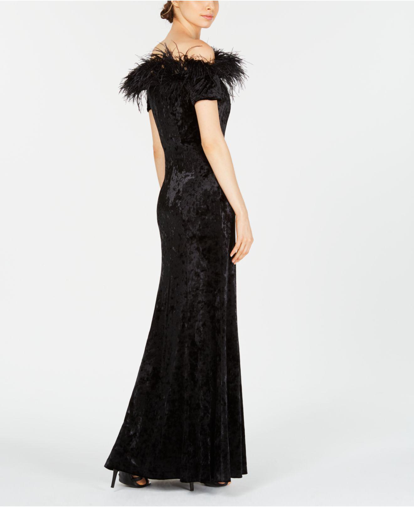 calvin klein dress with feathers