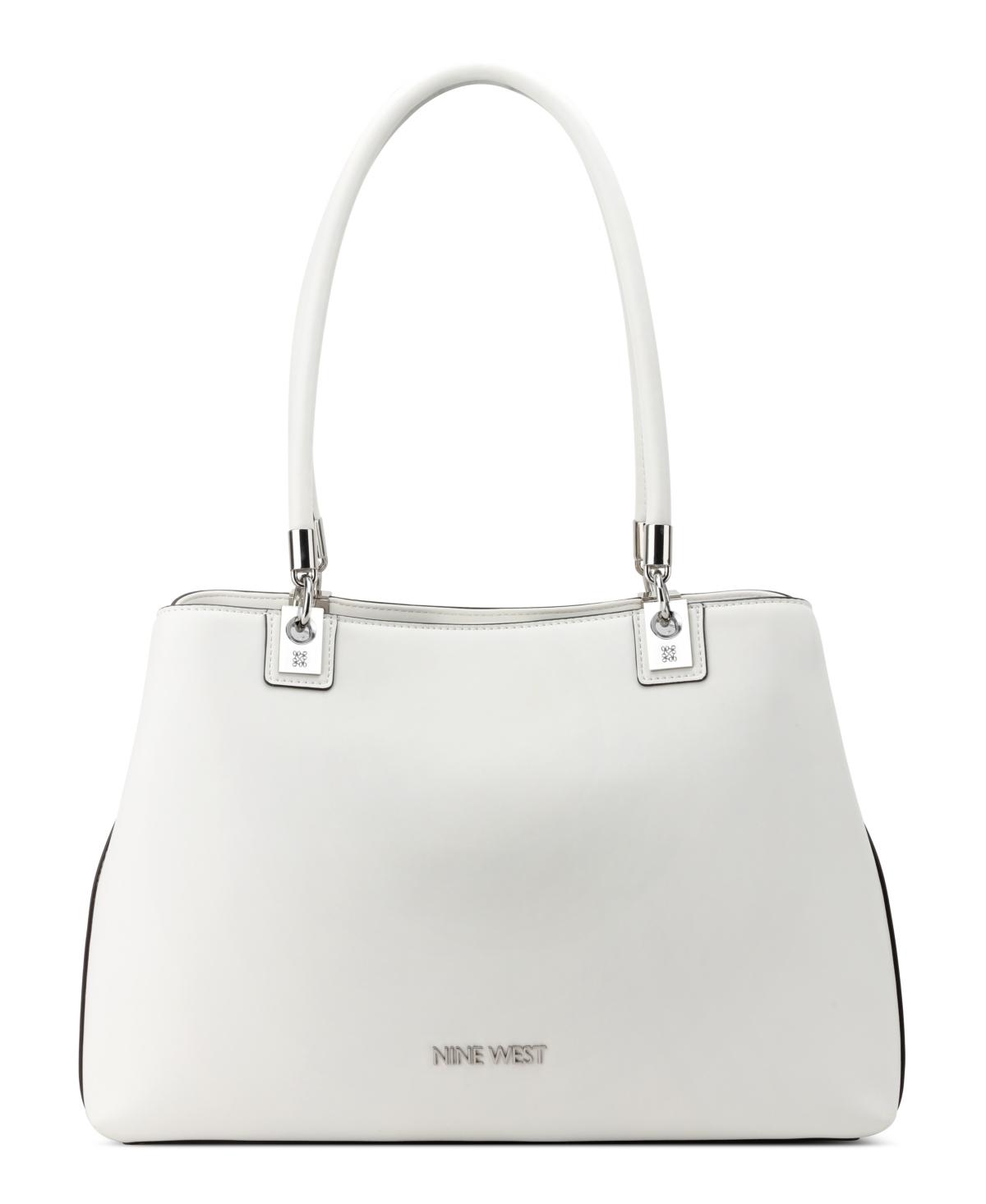 Nine West Women's Rue Quilted Chain Strap Crossbody Bag - Convertible Flap Purse In Optic White - View #6