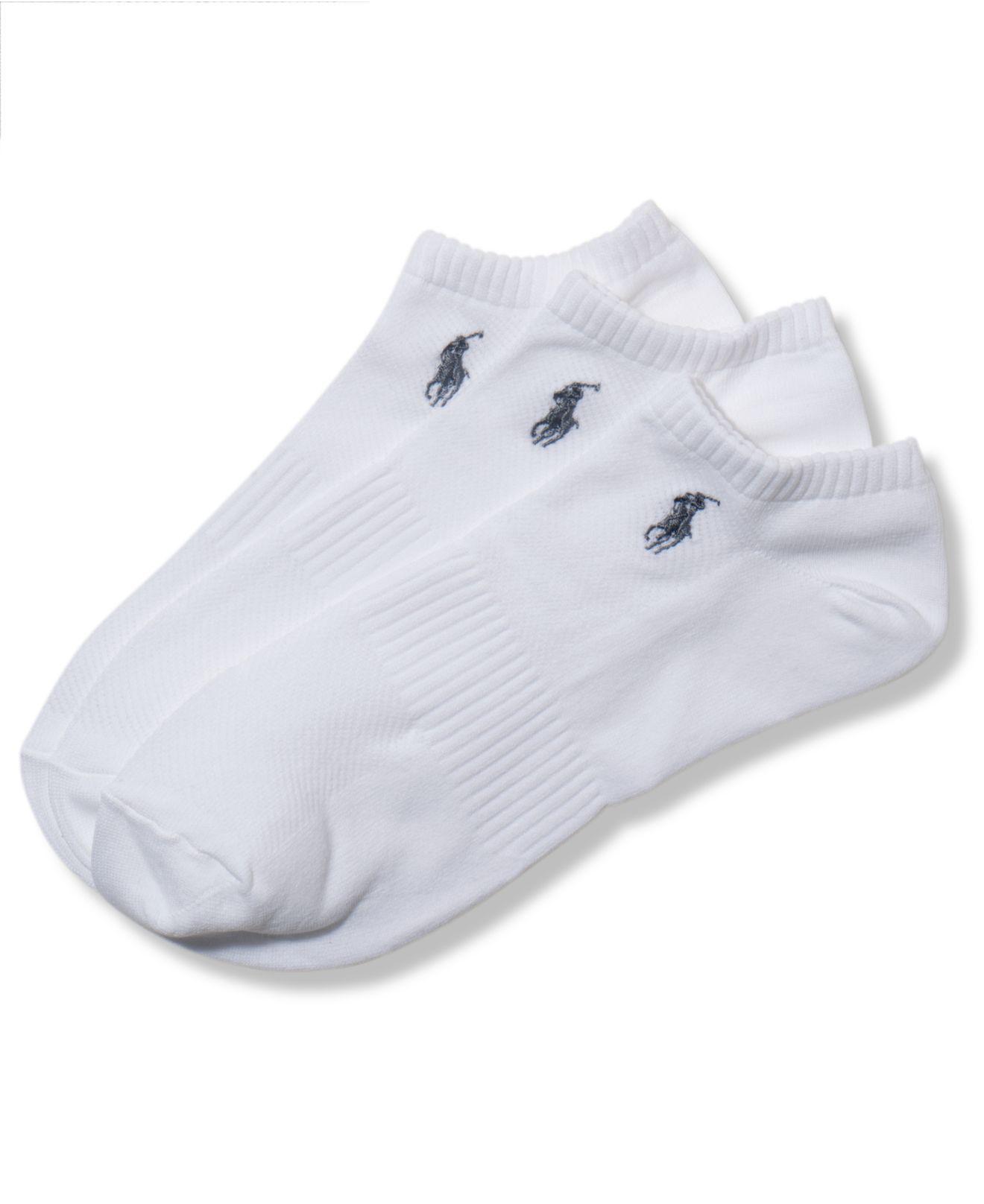 Polo Ralph Lauren Cotton Socks, Athletic No Show Socks 3pack in White