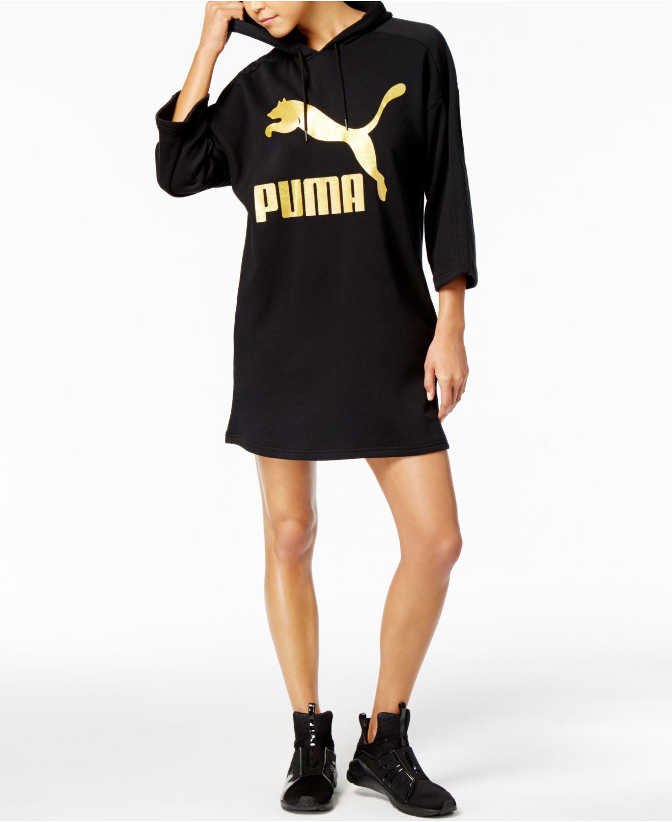 black and gold puma dress