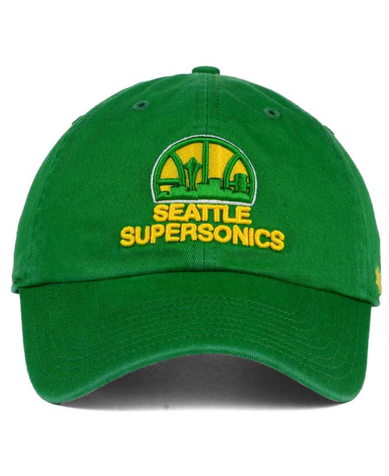 Seattle supersonics new era hat cap lime green fitted 7 1/2 men
