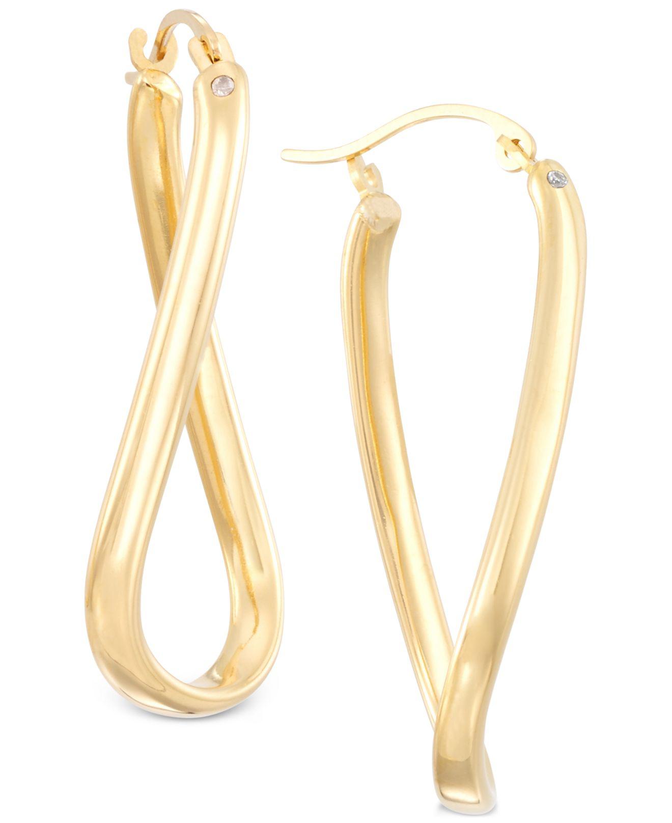Signature Gold Twist Hoop Earrings In 14k Gold Over Resin in Metallic ...
