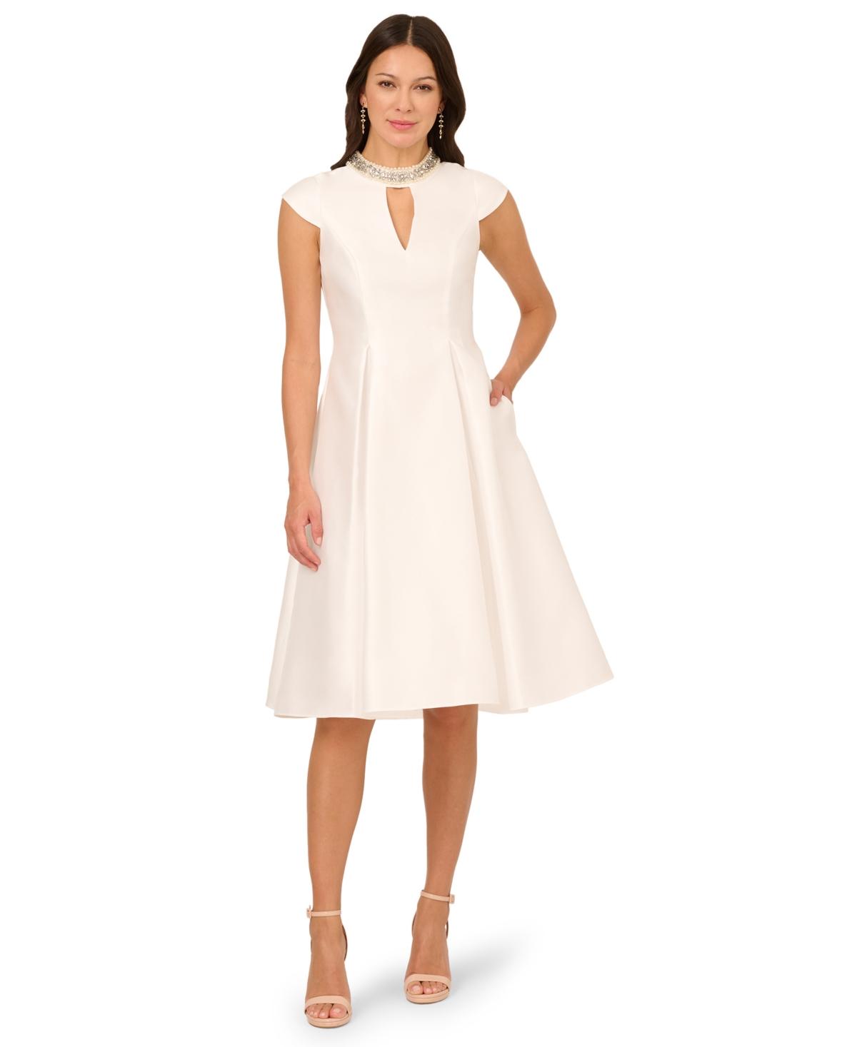 Adrianna Papell Bead Popover Sheath Dress in Black | UK